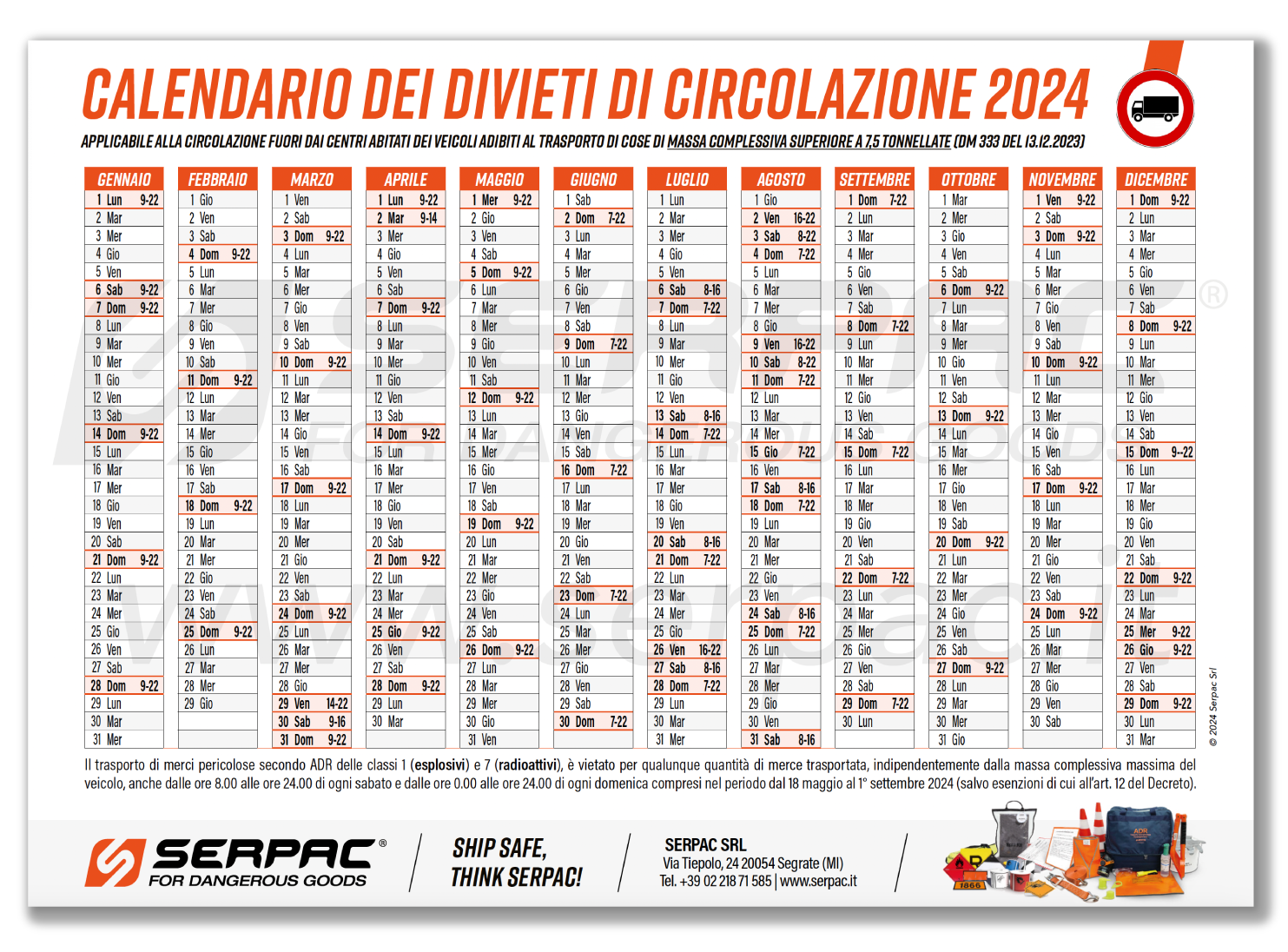 Scarica Il Calendario Divieti Di Circolazione 2024